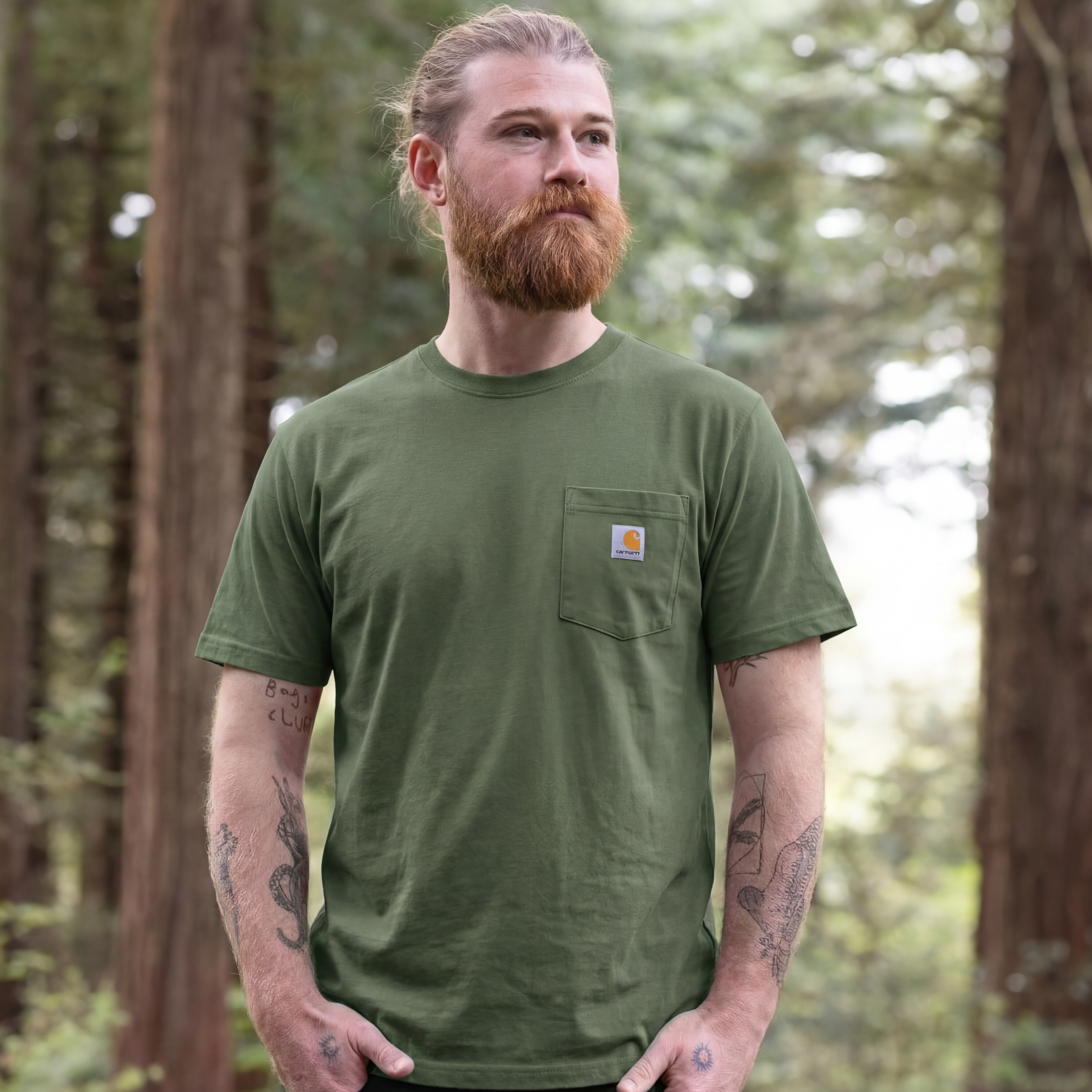 Relaxed Fit Heavyweight Short-Sleeve Pocket Outdoor Graphic T-Shirt