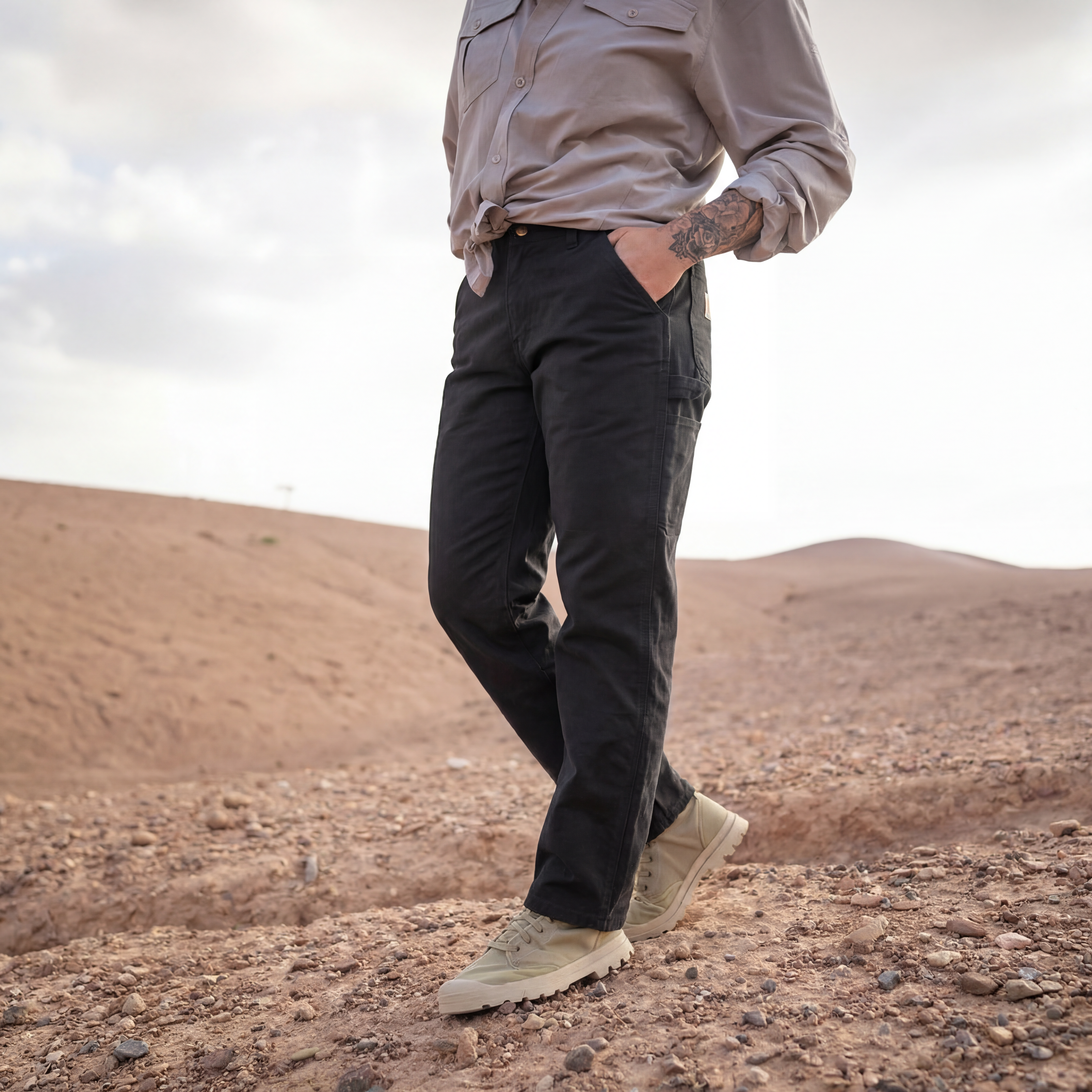 Relaxed Straight Twill Dungaree