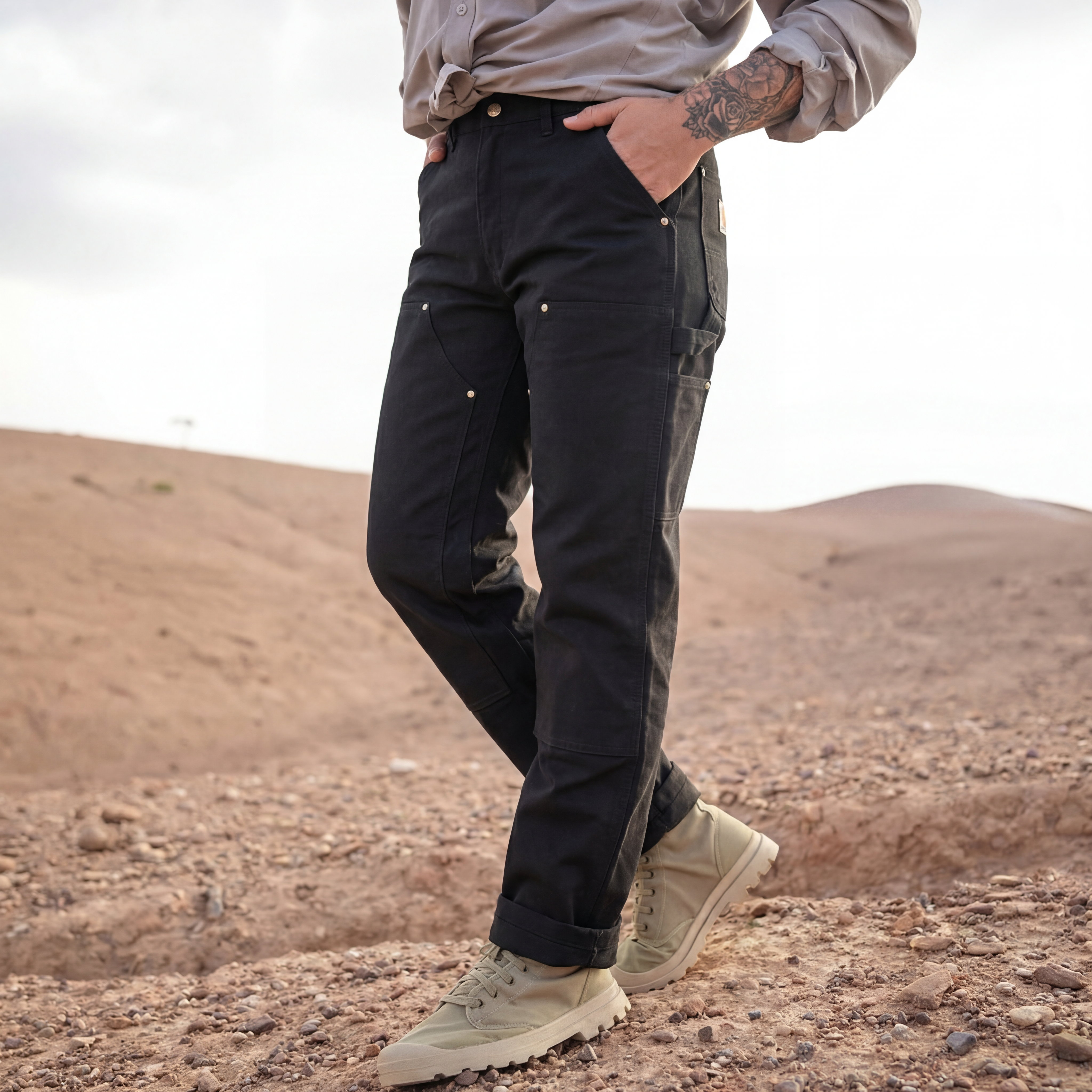 Loose Fit Firm Duck Double-Front Utility Work Pant