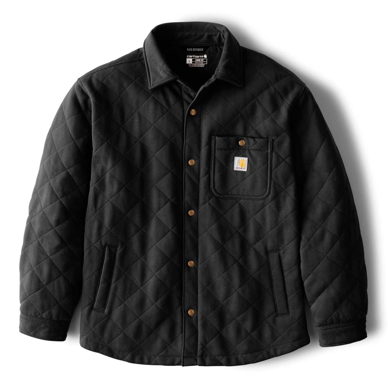 Product image for Rain Defender? Loose Fit Heavyweight Quilted Snap Front Shirt Jac