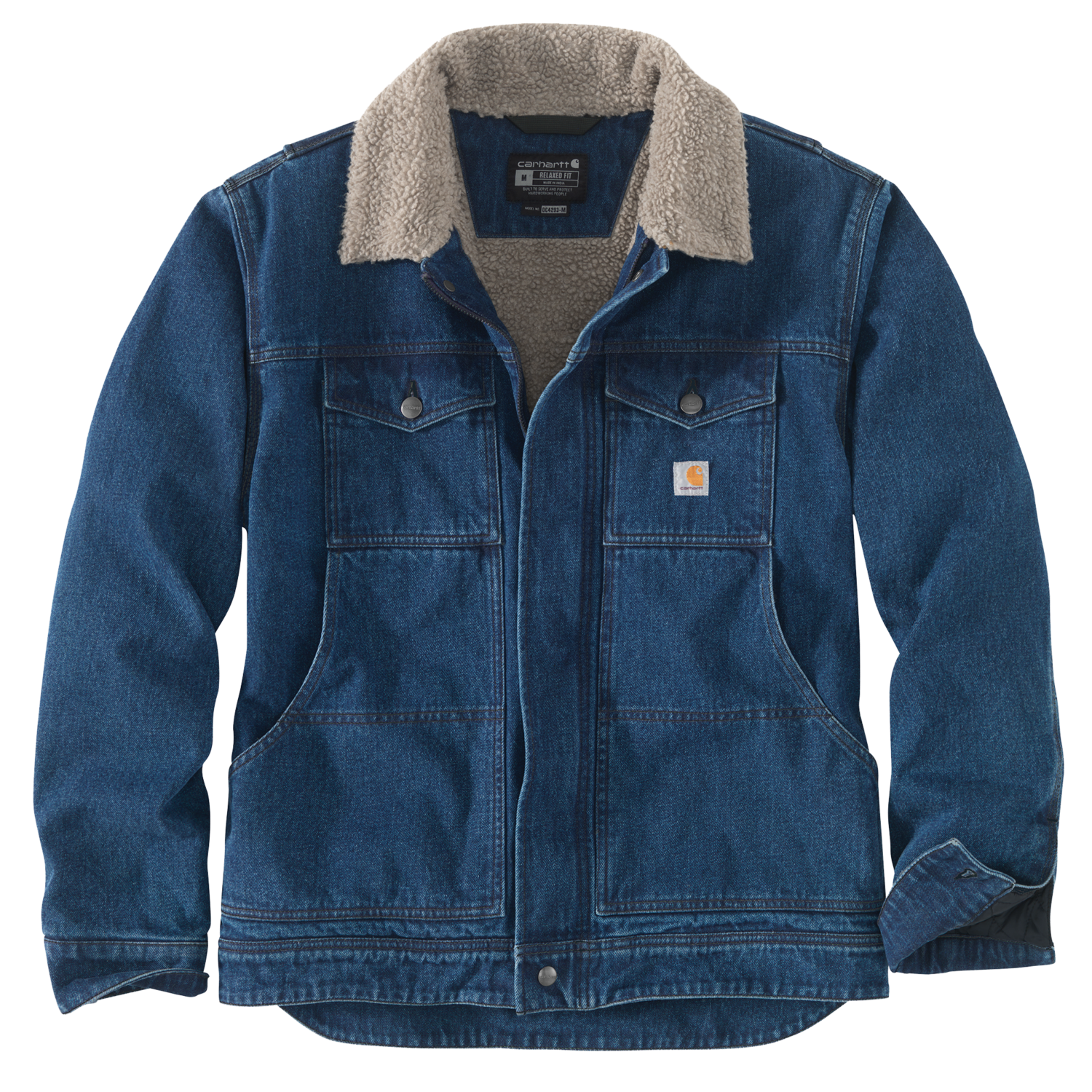 Product image for Relaxed Fit Denim Sherpa-Lined Jacket