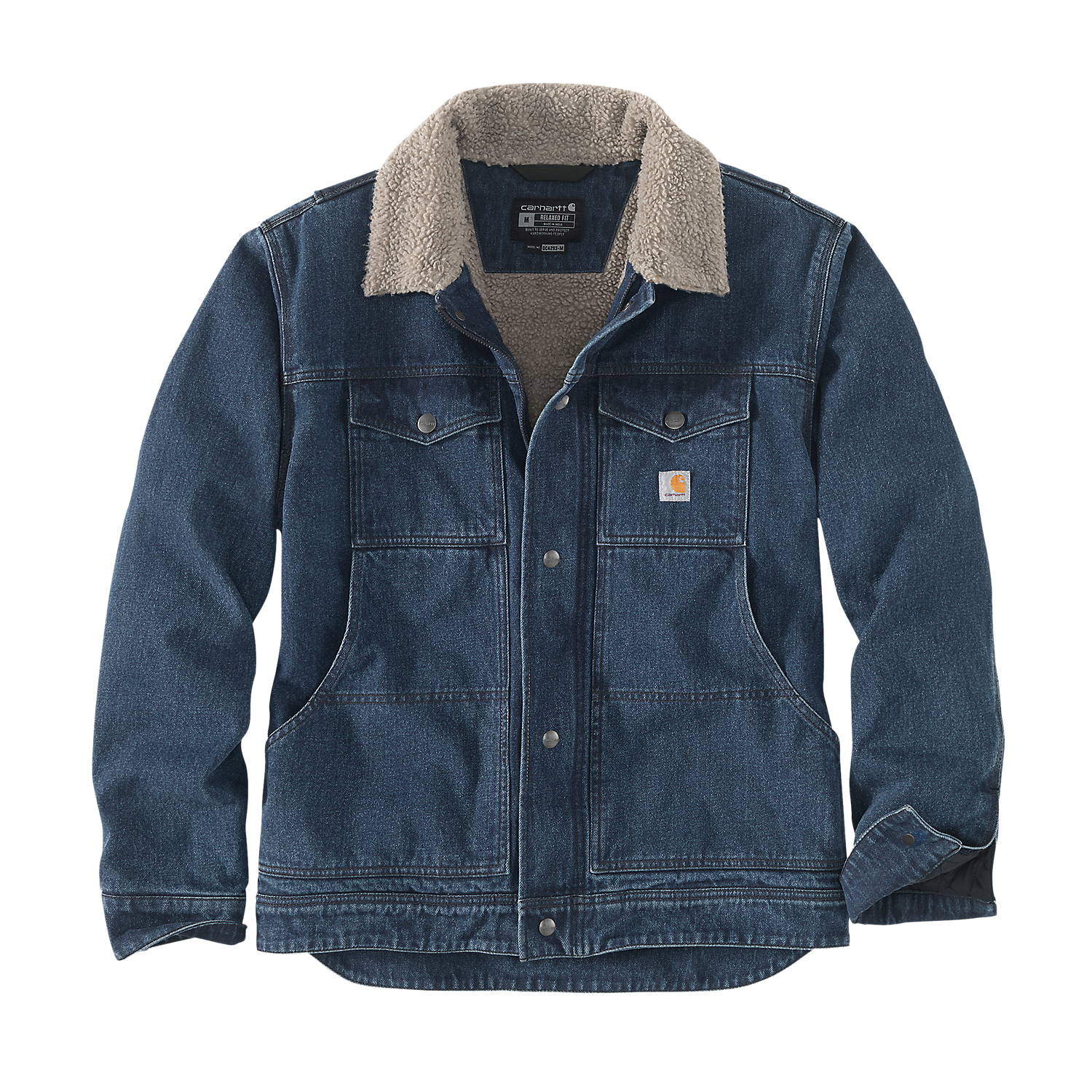 Product image for Relaxed Fit Denim Sherpa-Lined Jacket