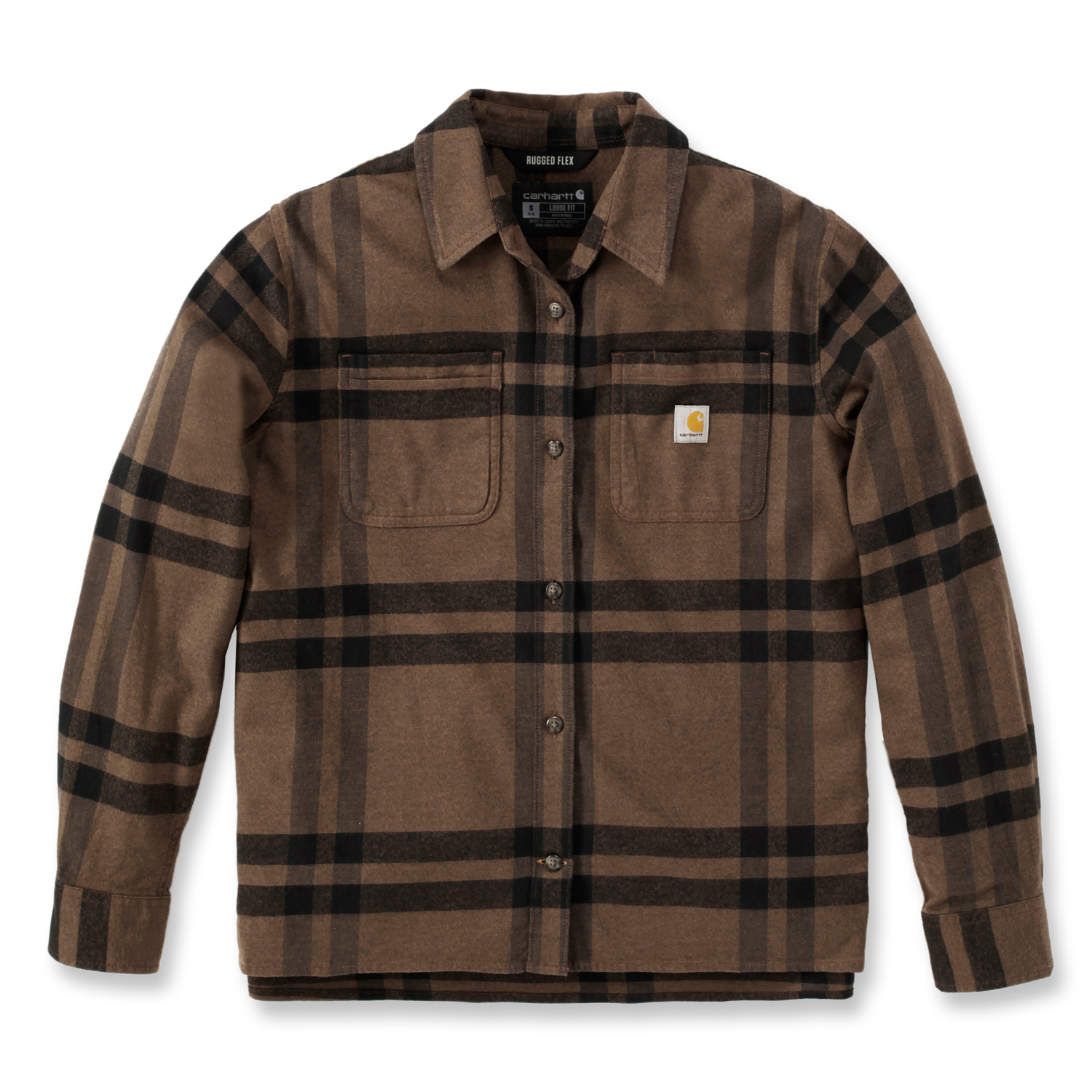 Product image for Rugged Flex? Loose Fit Midweight Flannel Long-Sleeve Plaid Shirt