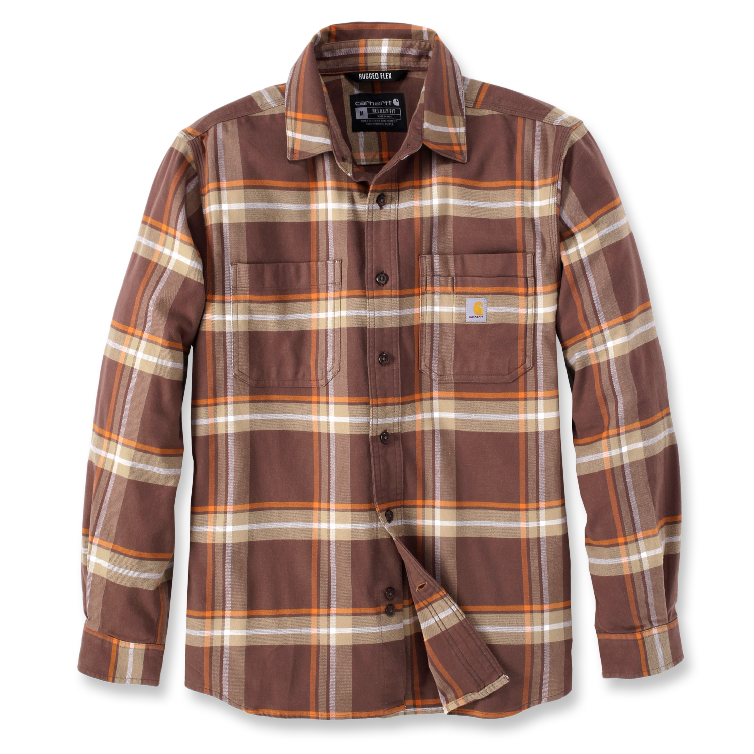 Product image for Rugged Flex? Relaxed Fit Midweight Flannel Long-Sleeve Plaid Shirt