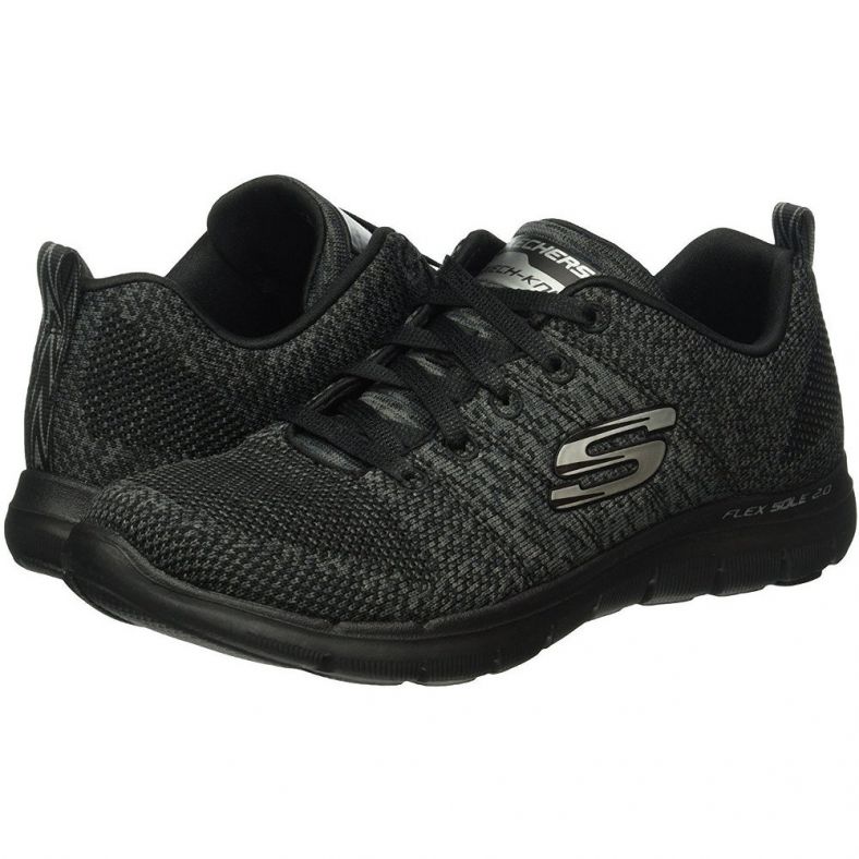 black skechers womens trainers