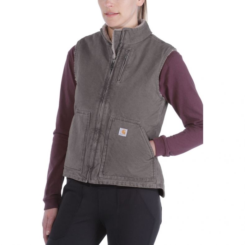 Download Carhartt Womens WV001 Sandstone Mock Neck Sherpa Vest ...