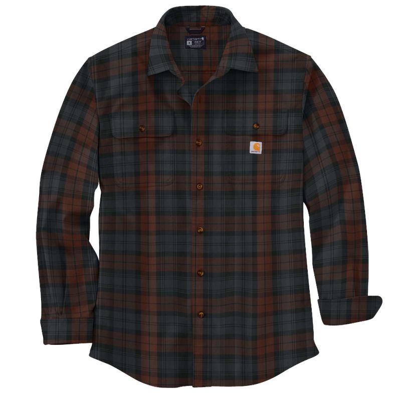 Carhartt Mens Flannel Long Sleeve Plaid Shirt Outdoor Look