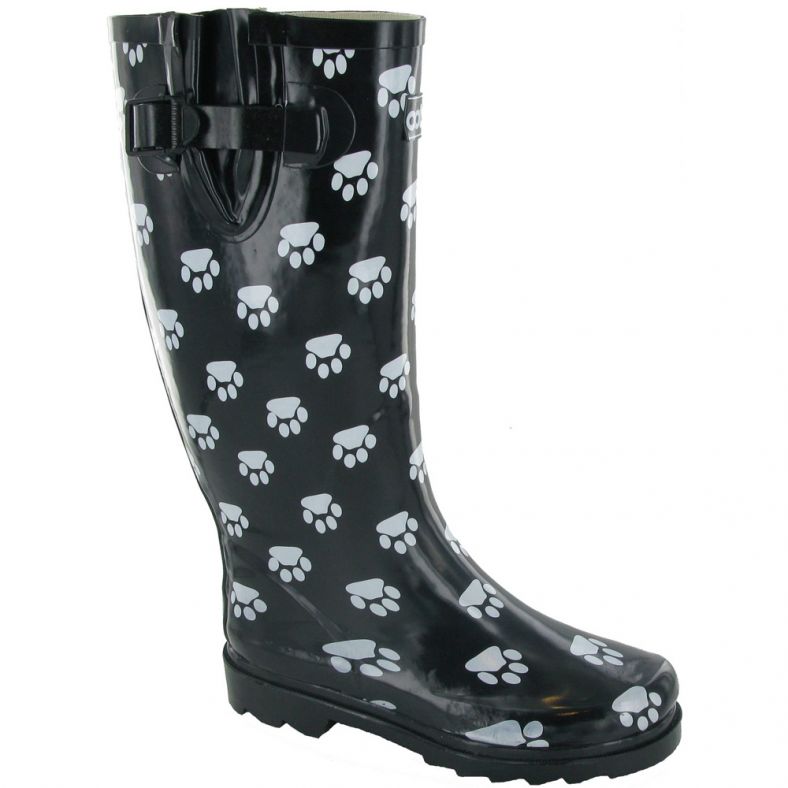 Womens paw print rain hot sale boots