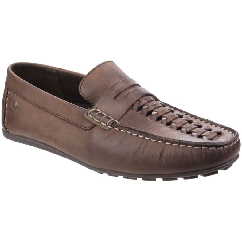 mens perforated leather slip on shoes