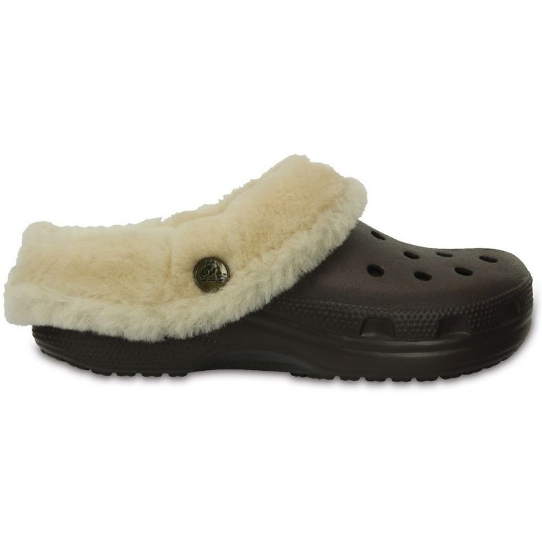 fur lined crocs women's white