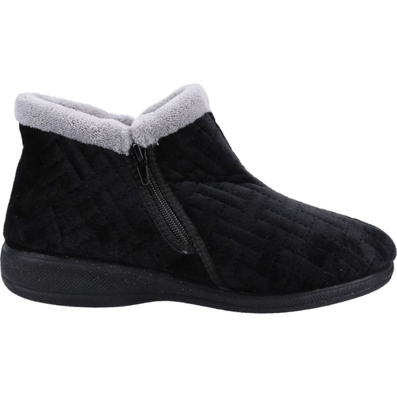 Ladies zip up boot slippers hotsell