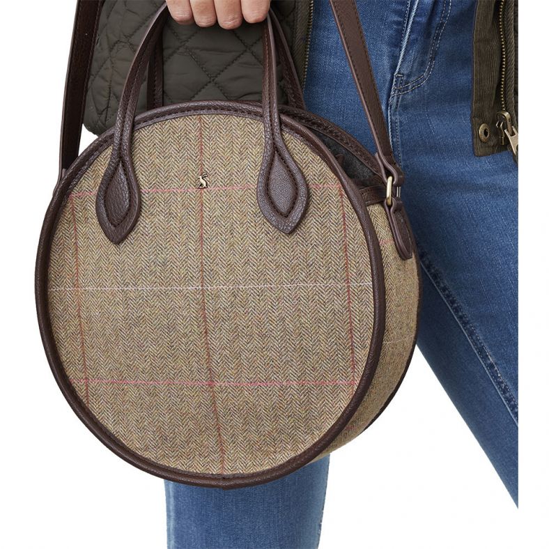 Joules Womens Adeline Mini Round Tweed Fashion Handbag Outdoor Look