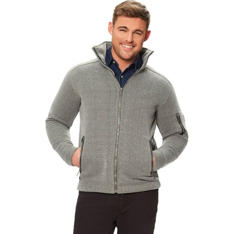 textured fleece full-zip jacket