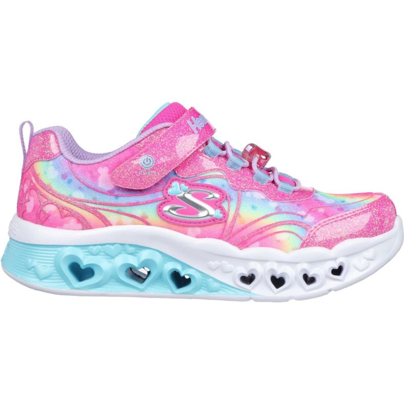 Skechers Girls Flutter Heart Lights Groovy Swirl Trainers Outdoor Look