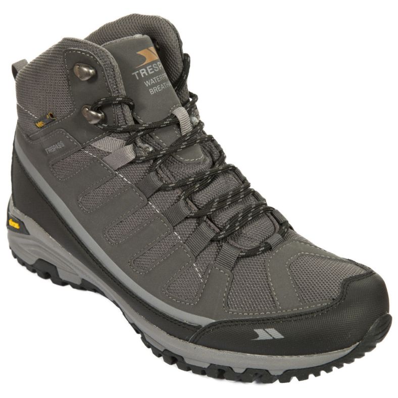 trespass mens tennant mid waterproof vibram hiking boots