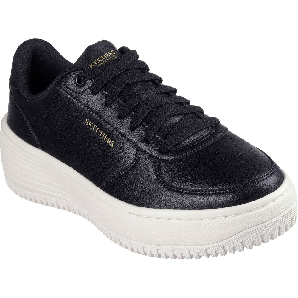 Black leather skechers womens deals