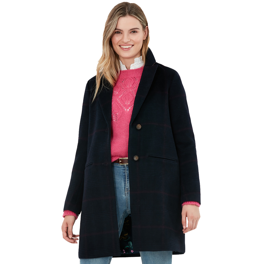 Joules navy cheap wool coat