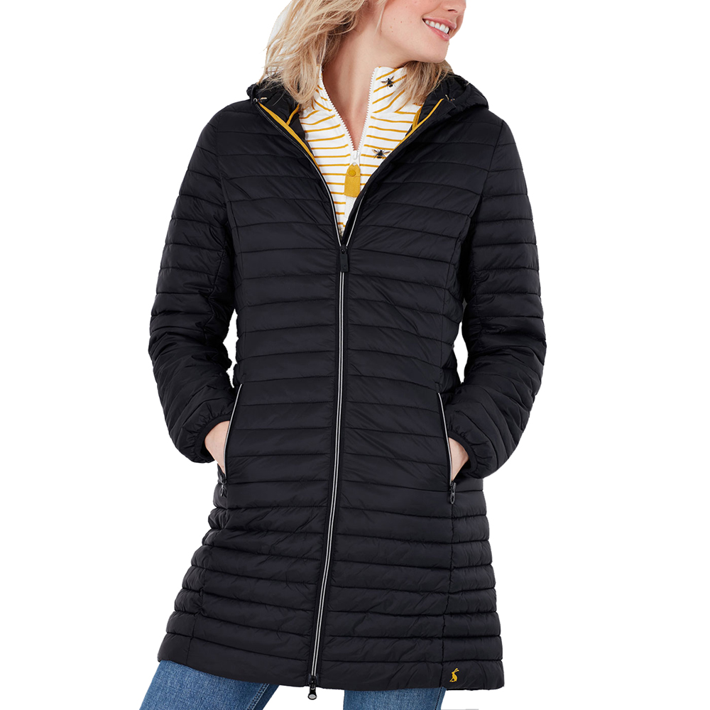 Joules Womens Snug Long Packable Showerproof Hooded Coat Outdoor Look