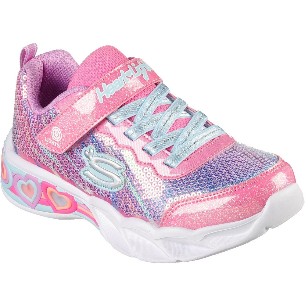 Skechers Girls Sweetheart Lights Lets Shine Trainers Outdoor Look